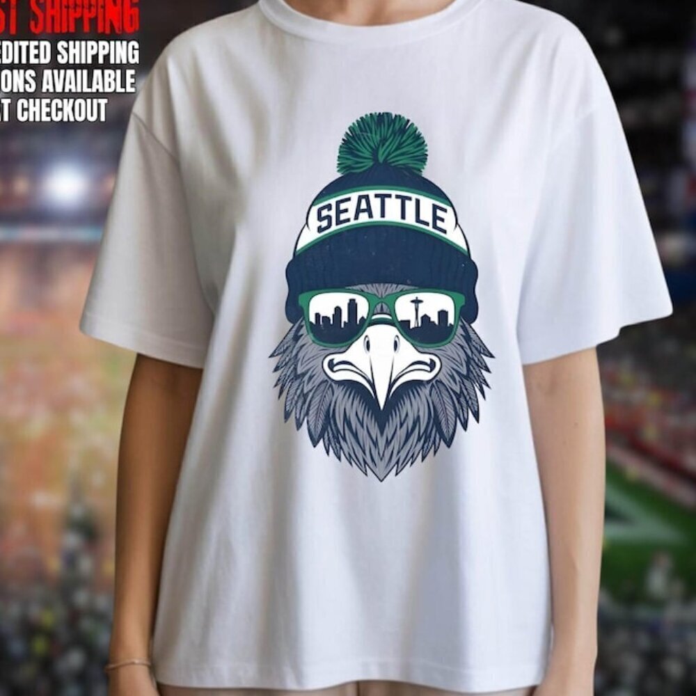 Seattle Football Eagle Mascot T Shirt .